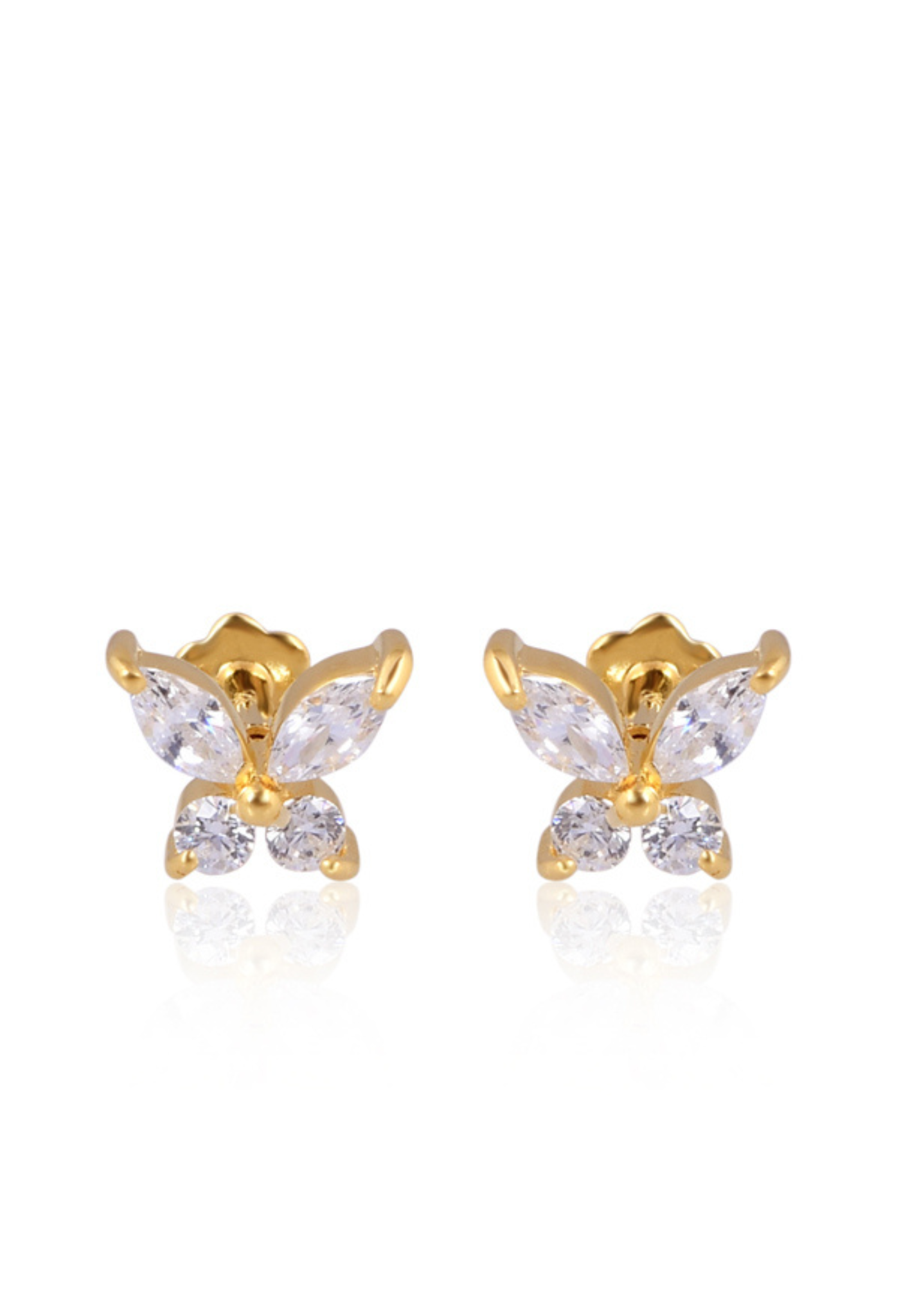 Gold Butterfly Stud Earrings