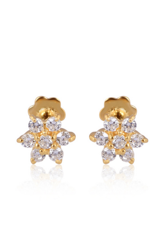 Flower Stud Earrings – 925 Sterling Silver with Crystals | Mystic Carat