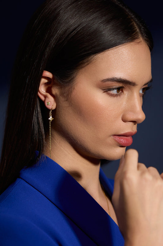 Star Chain Studd Earrings - MYSTIC CARAT