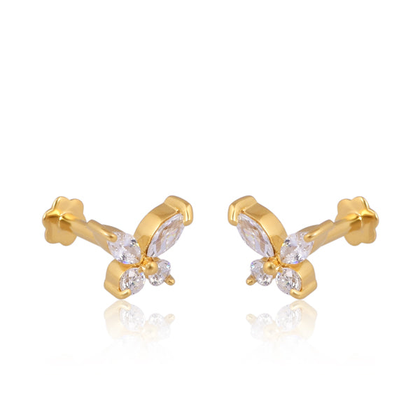 Gold Butterfly Stud Earrings