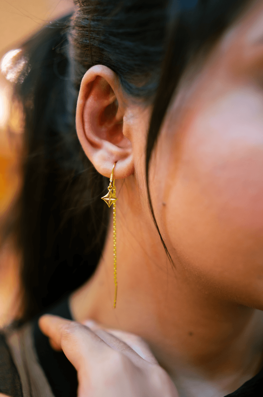 Star Chain Studd Earrings - MYSTIC CARAT