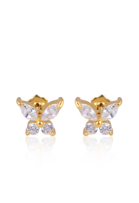 Gold Butterfly Stud Earrings