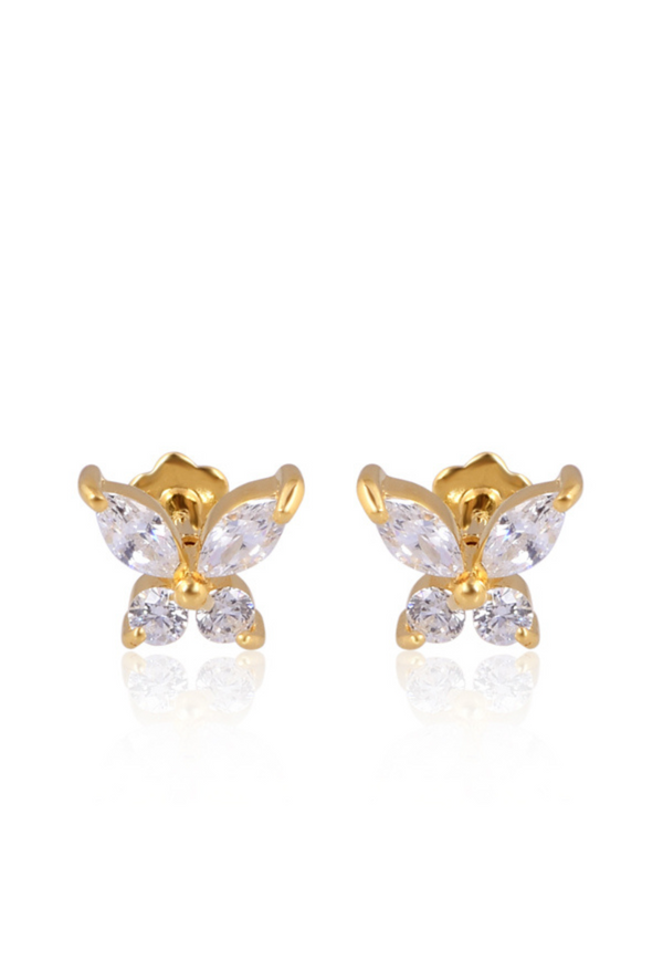 Gold Butterfly Stud Earrings