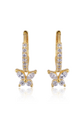 Gold Butterfly Dangle Hoop Earring