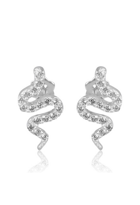 Serpent Shine stud earrings in 18K gold plated | Mystic Carat