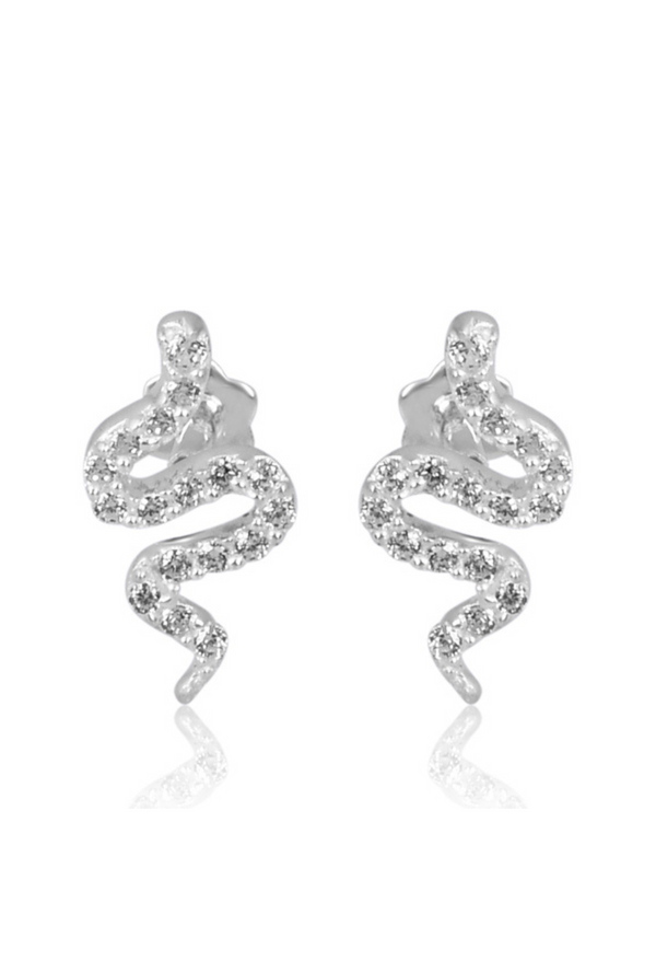 Serpent Shine stud earrings in 18K gold plated | Mystic Carat