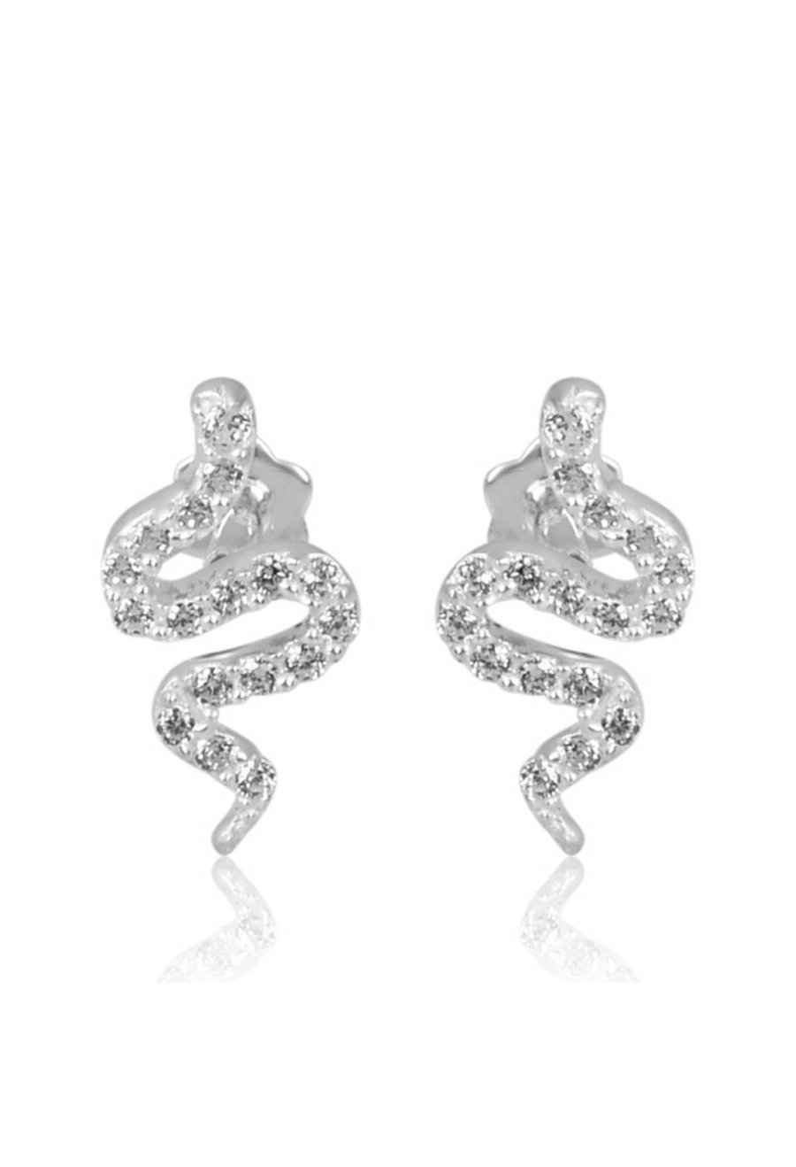 Serpent Shine stud earrings in 18K gold plated | Mystic Carat