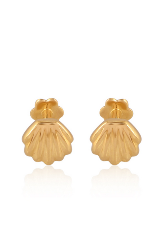 Golden Seashell Stud Earrings