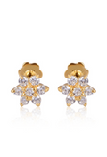 Flower Stud Earrings – 925 Sterling Silver with Crystals | Mystic Carat