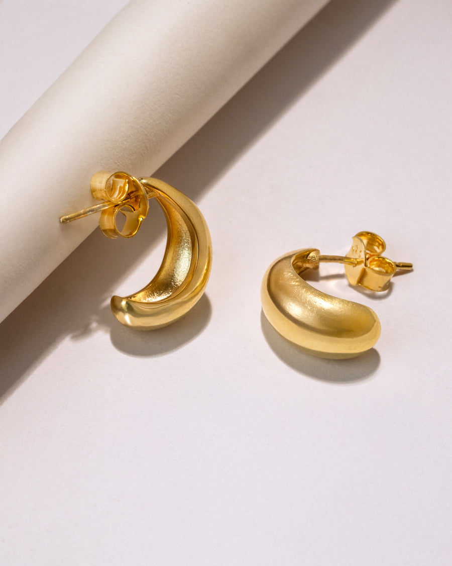 Crescent Huggie Hoop Earrings