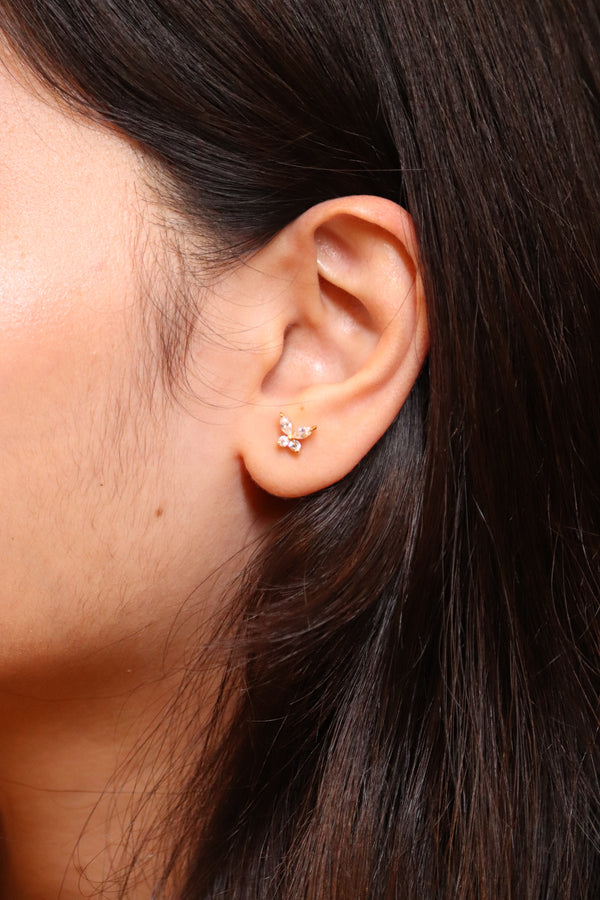 Gold Butterfly Stud Earrings hover