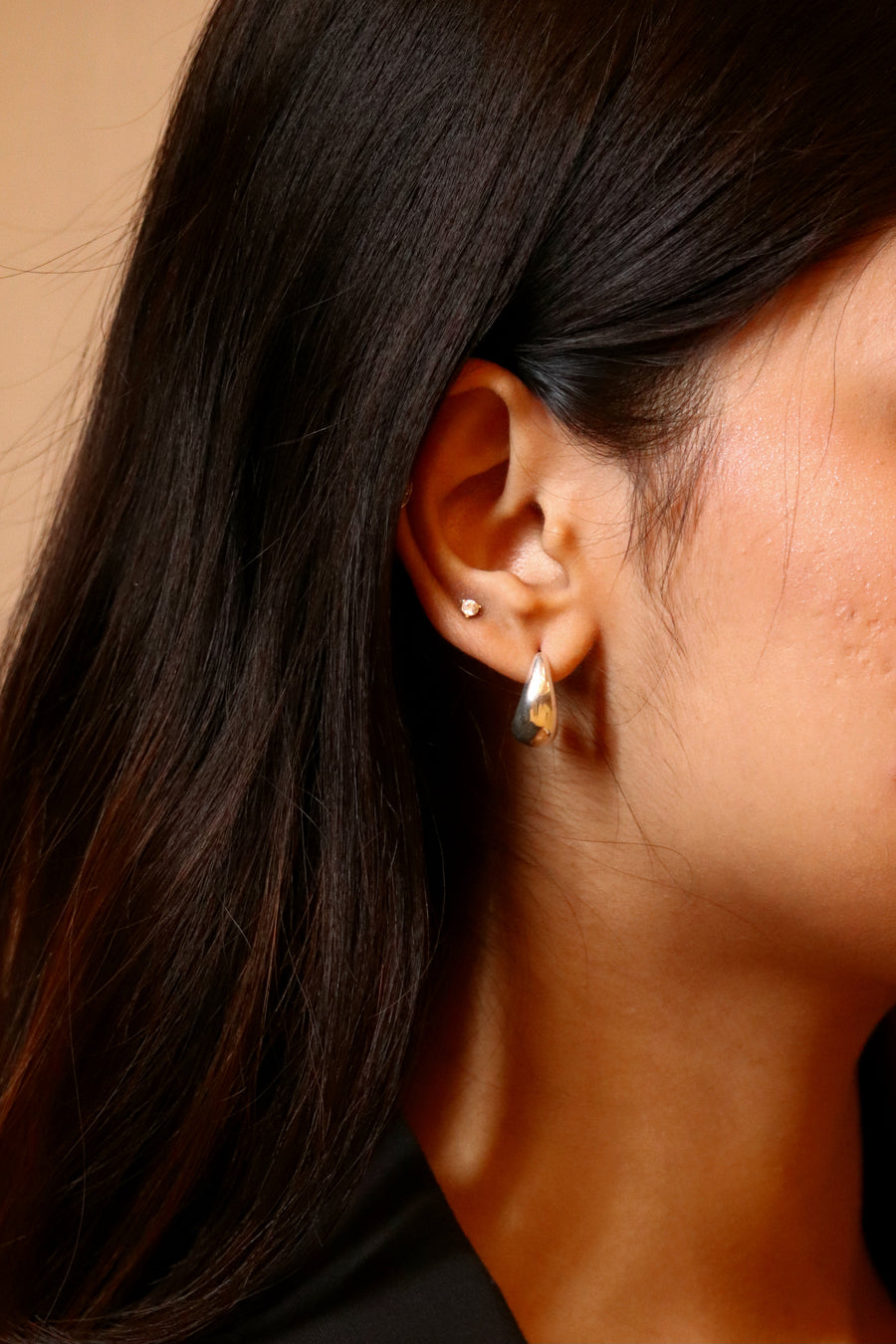 Crescent Huggie Hoop Earrings
