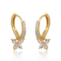 Gold Butterfly Dangle Hoop Earring