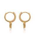 Gold Butterfly Dangle Hoop Earring