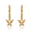 Gold Butterfly Dangle Hoop Earring