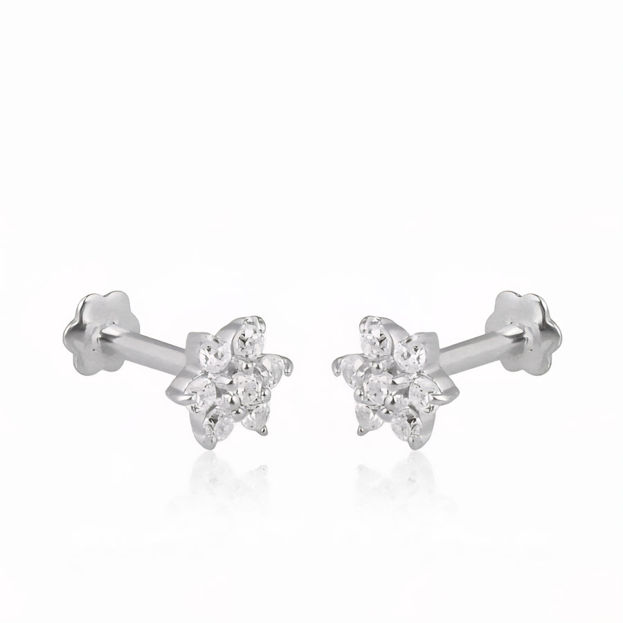 Sparkling Flower Stud Earrings