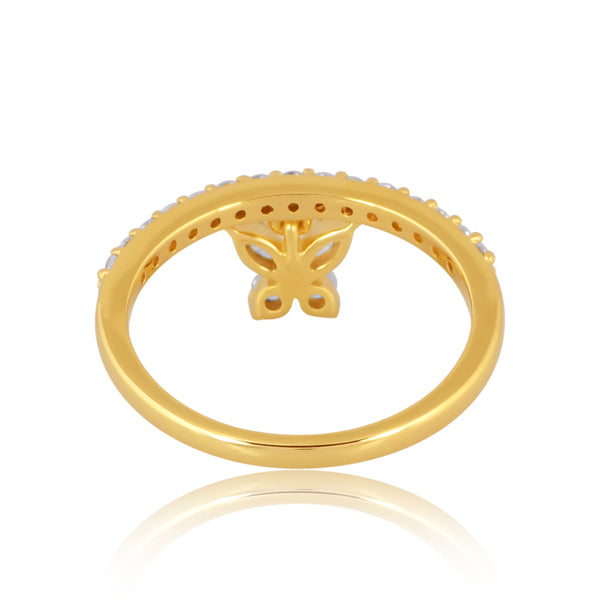 Dainty Butterfly Charm Ring