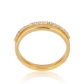 Elegant Dual-Band Crystal Ring