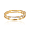 Elegant Dual-Band Crystal Ring