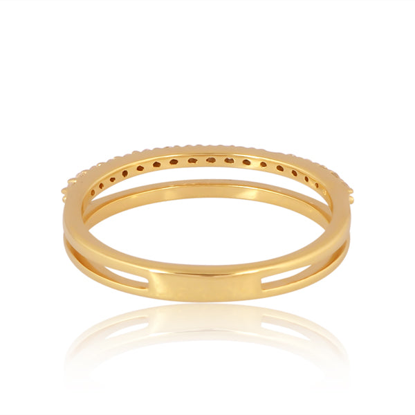 Elegant Dual-Band Crystal Ring