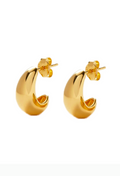 Crescent Huggie Hoop Earrings – 925 Silver, 18K Gold Micron | Mystic Carat